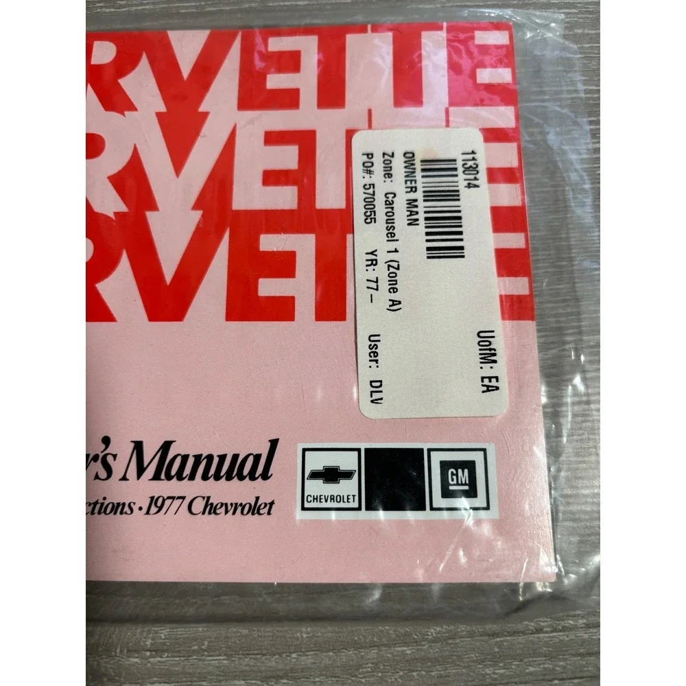 1977 Chevrolet Corvette Owners Manual‎ Original C3 Stingray GM Handbook Vintage